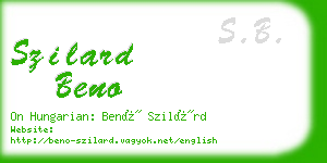 szilard beno business card